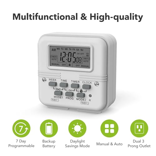 Indoor Digital Light Timer (Dual Independent, 1-Pack)