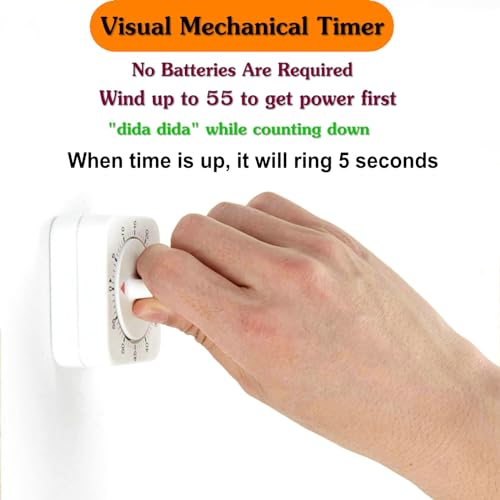 Square 60 Minute Mechanical Kitchen Timer (2 Pack)
