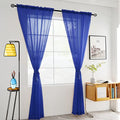 Sheer Voile Window Treatment Rod Pocket Curtain Panels for Kitchen Bedroom Living Room Drapes Sunlight Filtering Privacy Semi Home Decor Assorted Colors Sizes (Blue Sapphire / 52"W x 63"L (Pack of 2))