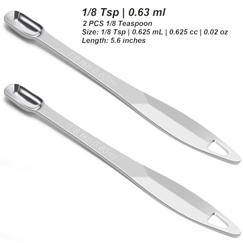2 Pcs 1 8 Teaspoon (Stainless Steel / 1/8 Tsp | 0.63 mL | 0.63 cc | 1/64 oz)