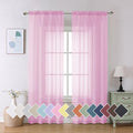 Light Pink Sheer Curtains 84 Inches Long 2 Panels Set (40"W x 84"L (Pack of 2) / Light Pink)
