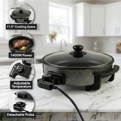 Round Electric Skillet (11.5 Inch - Black)