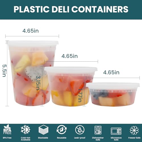 Deli Containers with Lids 48 Sets