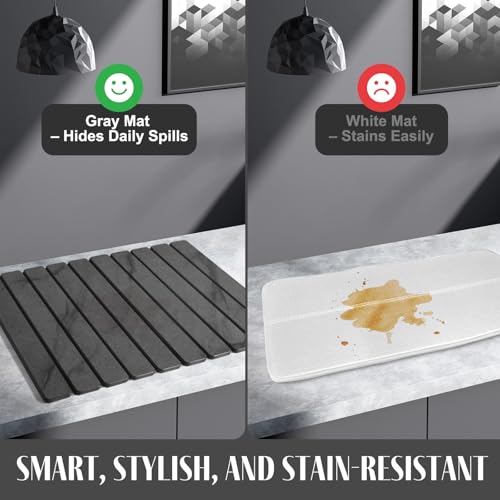 Large Stone Dish Drying Mats for Kitchen Counter (24" x 16")