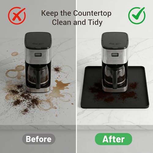 Silicone Coffee Mat for Countertop (Black / 16" x 16")