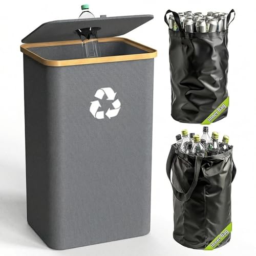 Recycling Bin for Kitchen Indoor Home (Gray-26Gallon)