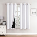 White 100% Blackout Curtains for Bedroom 63 Inches Long 2 Panels (38"W x 63"L (Pack of 2) / White)