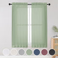 Sheer Curtains (Sage Green / 42"W x 63"L (Pack of 2))