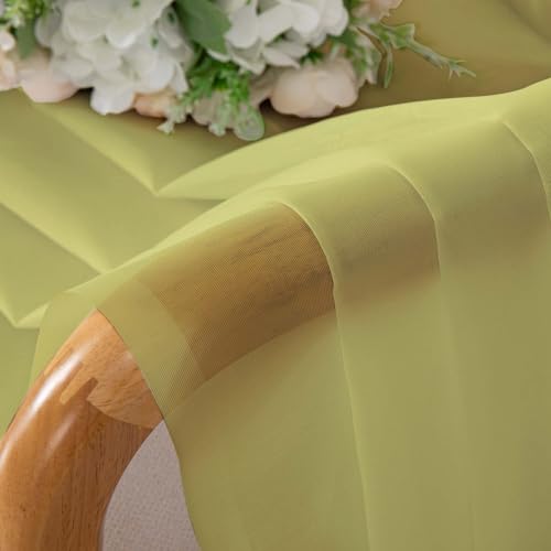 Extra Long Sheer Curtains 120 Inches Long 2 Panels Set (Lemon / 42"W x 120"L (Pack of 2))