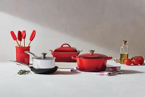 Stoneware & Silicone 5pc. Utensil Crock Set (Peche)