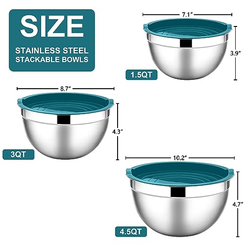 Mixing Bowls with Lids Set (Dark Blue / 6 Piece)