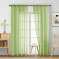 Sheer Curtains 84 Inches Long 2 Panels (42"W x 84"L (Pack of 2) / Lime)