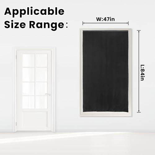 Adhesive Blackout Curtains (47"W x 84"L (Pack of 1) / Black)