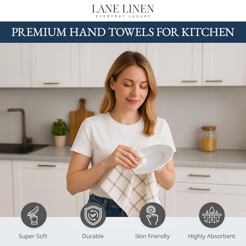 Tea Towels for Kitchen 100% Cotton Durable 12 Pack (18"x28" - 12 Pack / 03: Beige)