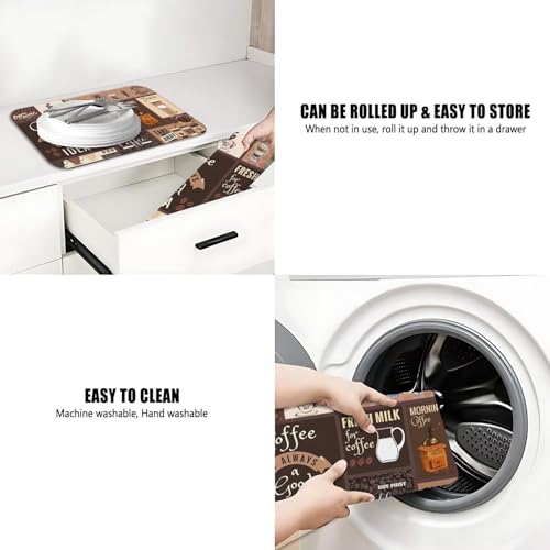 Dish Drying Mat 2 (Coffee-2 / 2-Pack)