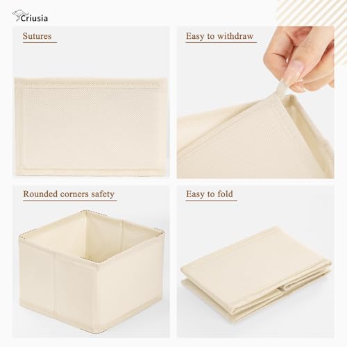 15 Pack Drawer Organizer for Clothes (15 PACK Beige)