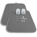 2 Pack Dish Drying Mat for Kitchen Counter (Dark Gray / 20" x 14")