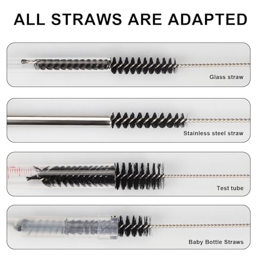 Straw Cleaner Brush Set (11.8 Inch Black)