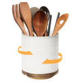 360° Rotating Extra Large Cooking Utensil Holder (White Ring / 7.6 Inch)