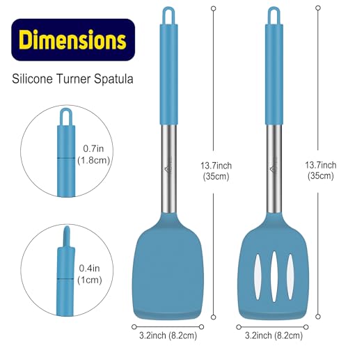 Silicone Spatula Set of 2 Heat (Blue)