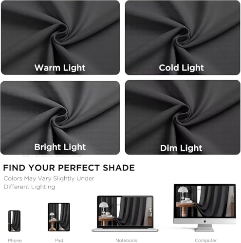 84Inch Blackout Curtains for Bedroom (Grey / 52"W x 84"L (Pack of 2))