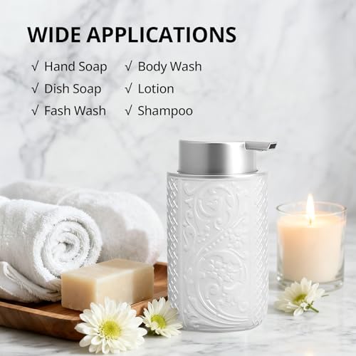 12OZ 350ML Ceramic Foaming Soap Dispenser Empty Hand Soap Dispenser Refillable Lotion Containers with Pump (Z-black-ceramic / ~12oz)