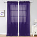Purple Sheer Curtains 96 Inch Length (Purple / 42"W x 96"L (Pack of 2))