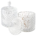 2 Pack Qtip Holder Thick Glass Apothecary Jars with Lid for Bathroom Decor Storage Organizer for Cotton Swabs (10 oz (2 pack) / Clear)