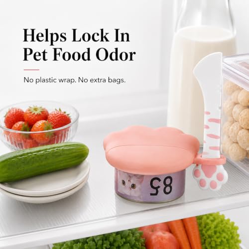 Cat Food Can Lids and Spoon (White Cat Lid&Spoonn)