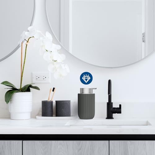 Ceramic Foaming Soap Dispenser (Matte Grey Silver-2pack)