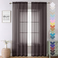 Sheer Curtains 90 Inch Long 2 Panels (Chocolate / 42"W x 90"L (Pack of 2))
