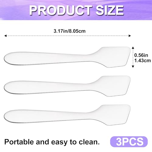 3pcs Mini Stainless Steel Makeup Spatula (3pcs B Style-Silver)