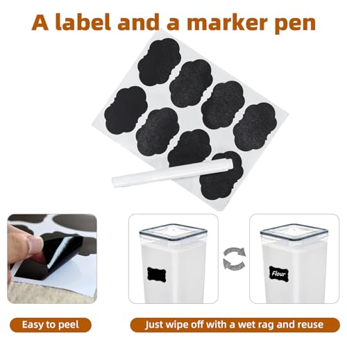 4pc 5.2L Large Airtight Plastic Canisters with Lids (4 pcs(5.2L))