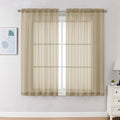 Taupe Sheer Curtains 63 Inches Long 2 Panels (Taupe / 59"W x 63"L (Pack of 2))