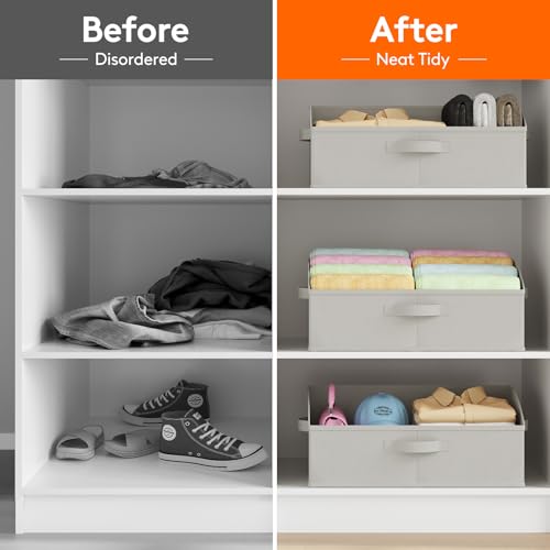 Trapezoid Closet Storage Bin for Shelf (Light Gray / Extra Large)