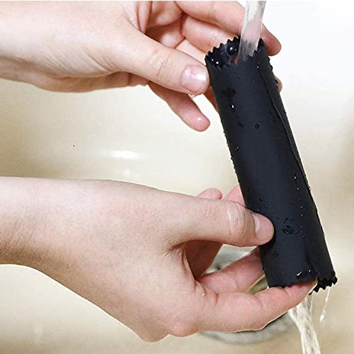 2 Set Silicone Garlic Peeler Easy Roller Tube Useful Garlic Odorfree Kitchen Tool (black clear)