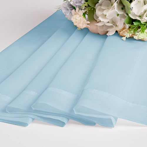 Light Blue Sheer Curtains 84 inches Long for Bedroom Living Room 2 Panels Set (Sky Blue / 42"W x 84"L (Pack of 2))