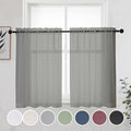 Short Grey Sheer Curtains 36 Inches 2 Panels Set (Grey / 42"W x 36"L (Pack of 2))