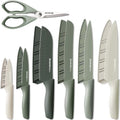 Knife Set 13 Pieces Kitchen Knives Set with Healthy Anti (Green)