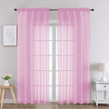 Pink Sheer Curtains 84 Inches Long 2 Panels (Pink / 59"W x 84"L (Pack of 2))