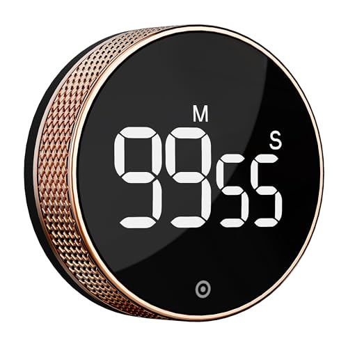 BlueSnail Kitchen Timer with LED Digital Display Smart Efficana for Home Classroom Gym Office (Rose Gold)