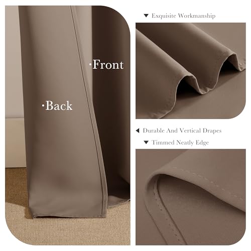 Blackout Curtains 96 inch Length 2 Panels Set (Mocha / 52"W x 96"L (Pack of 2))