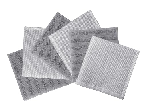 Bumble Premium Dish Cloths 13"x13" (Grey / Dish Cloths - Mixed Styles (6 Pack))