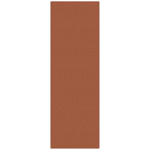 Runners for Hallways 2x6 ft Washable Kitchen Runner Non Slip Rubber Backed Hall Runners Cotton Entryway Runner Rugs Floor Indoor Backdoor Bedroom Kitchen (Burnt Orange/Tan / 2' x 6' (Runner))