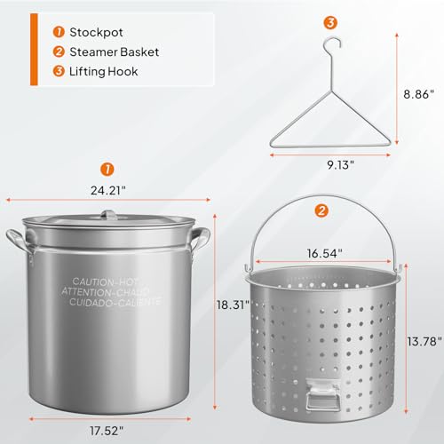 82QT Stainless Steel Stock Pot for Boiling Seafood (82 Quarts)