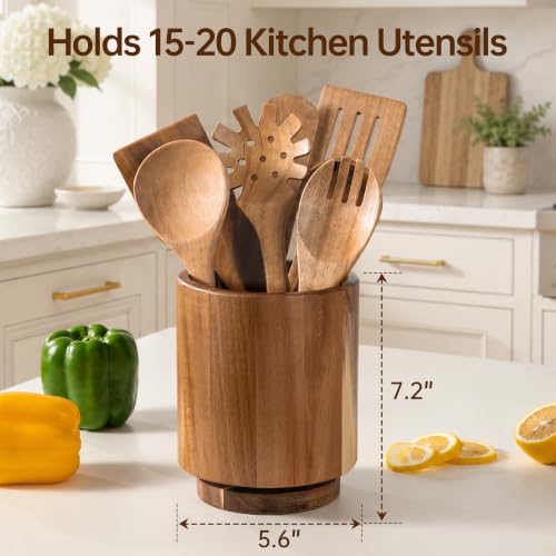 Wooden Utensil Holder (Natural / 1 Compartment)