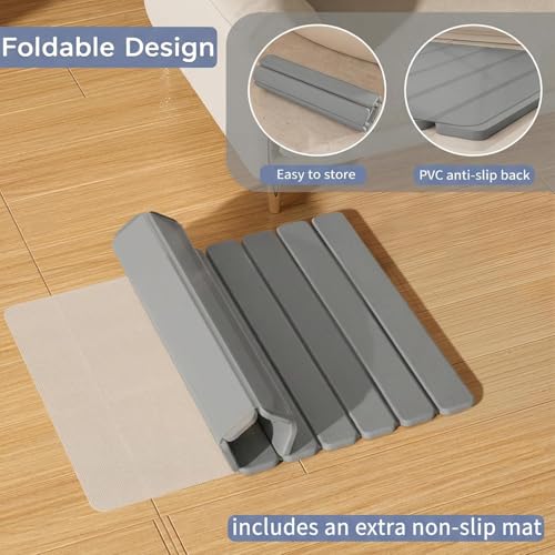 Foldable Stone Bath Mat (Dark Gray / 23.5" x 15.4" (Rectangular))