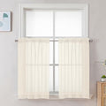 Cream Sheer Curtains 36 inch Length 2 Panels Set (Cream / 42"W x 36"L (Pack of 2))