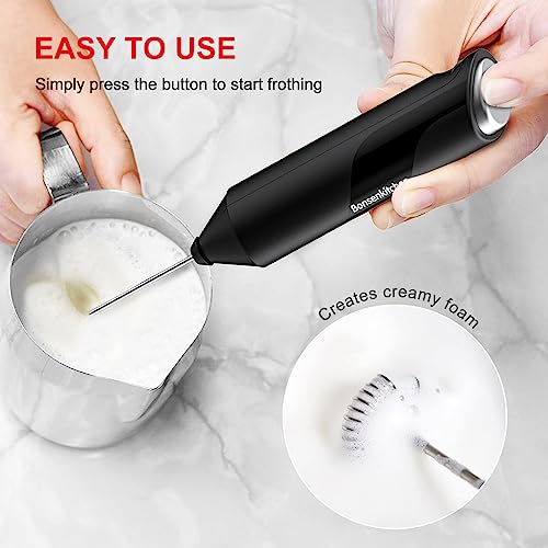 Electric Milk Frother Handheld (Black)