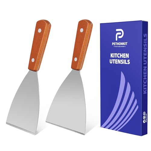 Small Metal Dough Grill Griddle Scraper Spatula for Food (Small)